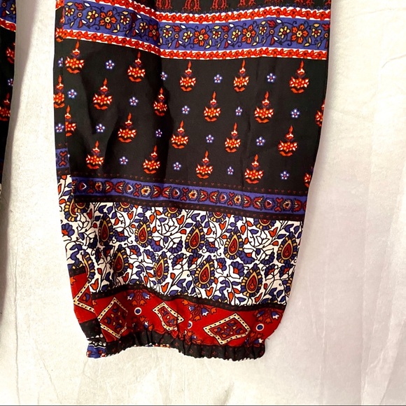 Floral soft flowy pattern pants cinched leg Size L - Picture 5 of 9